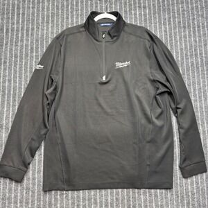 Cutter & Buck Mens Milwaukee Tool 1/4 Zip Pullover XL Black Performance Stretch